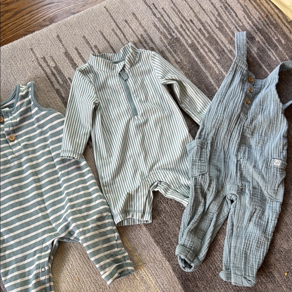 Carter's Little Planet bundle Striped and Textured One Pieces